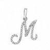 Colgante diamantes letra m oro blanco