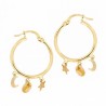 Pendientes aro estrella disco luna