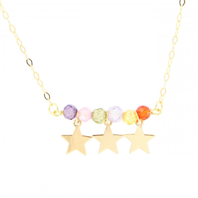 Gargantilla estrellas piedras multicolor