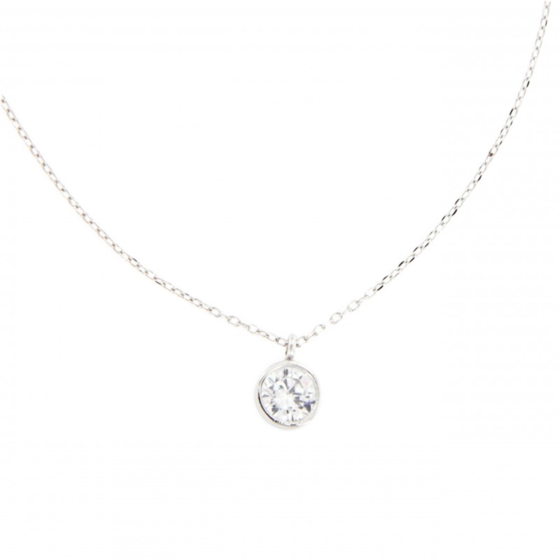 Colgante con cadena oro blanco