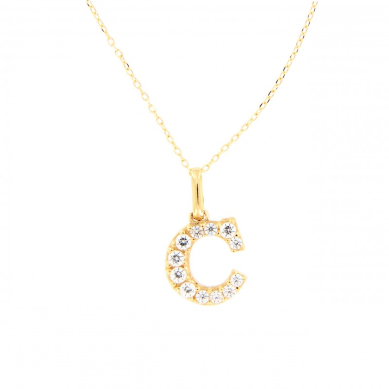 Colgante letra c circonitas con cadena