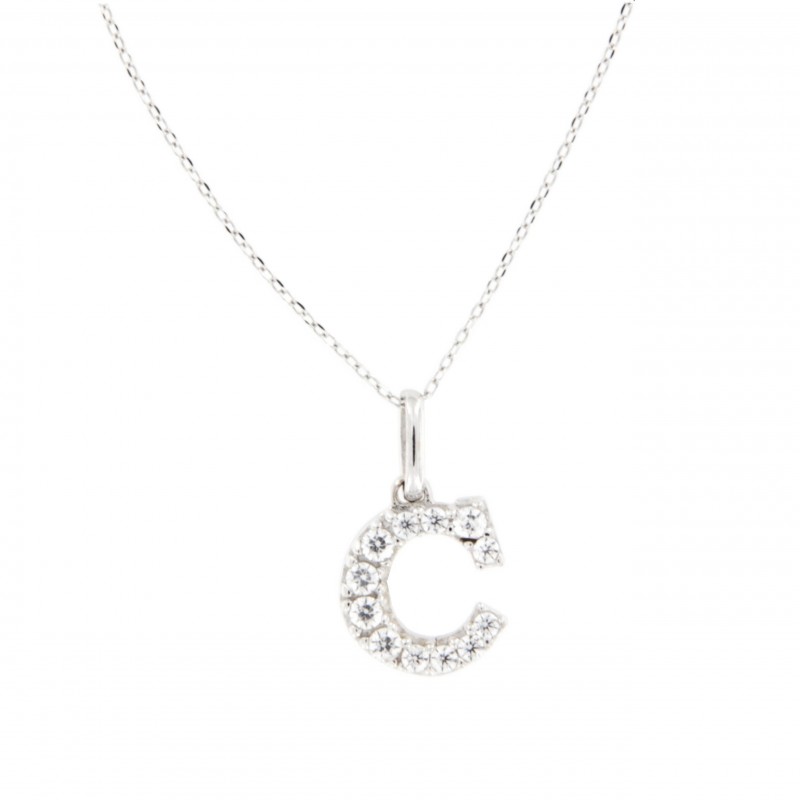 Colgante letra c circonita con cadena ob