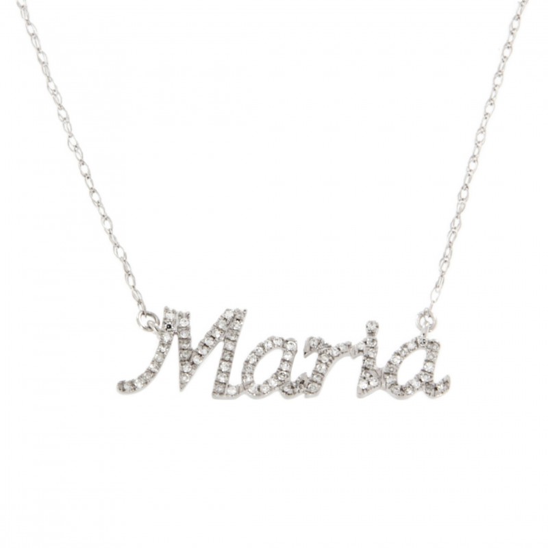 Gargantilla diamantes nombre maria ob