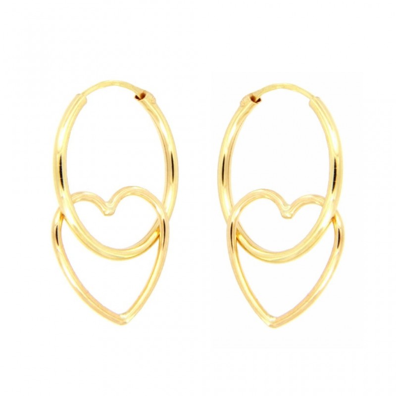 Pendientes aro corazon