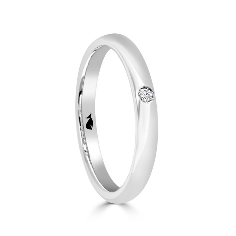 Alianza de plata diamante 1134 - plata 1ª ley 925 certificada