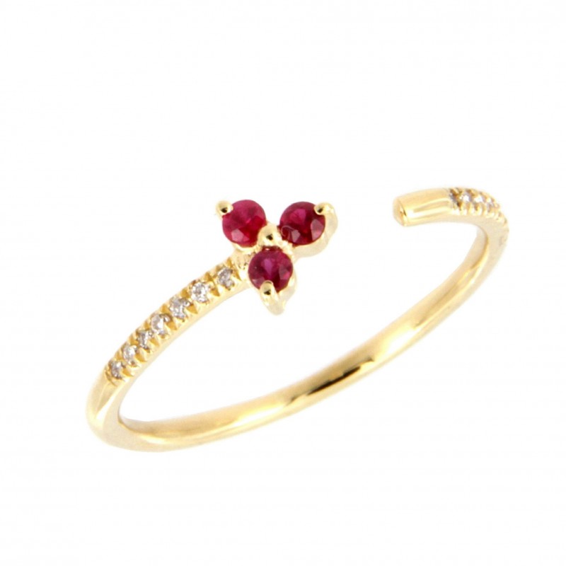 SORTIJA DIAMANTES RUBI