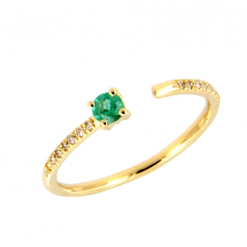 SORTIJA DIAMANTES ESMERALDA