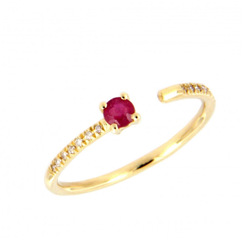 SORTIJA DIAMANTES RUBI