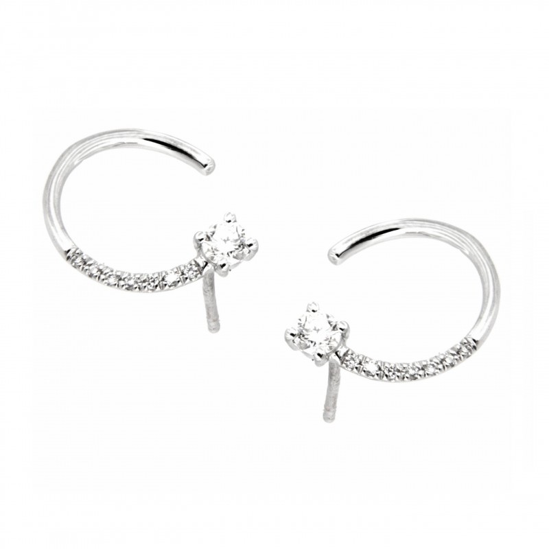 PENDIENTES DIAMANTES ORO BLANCO