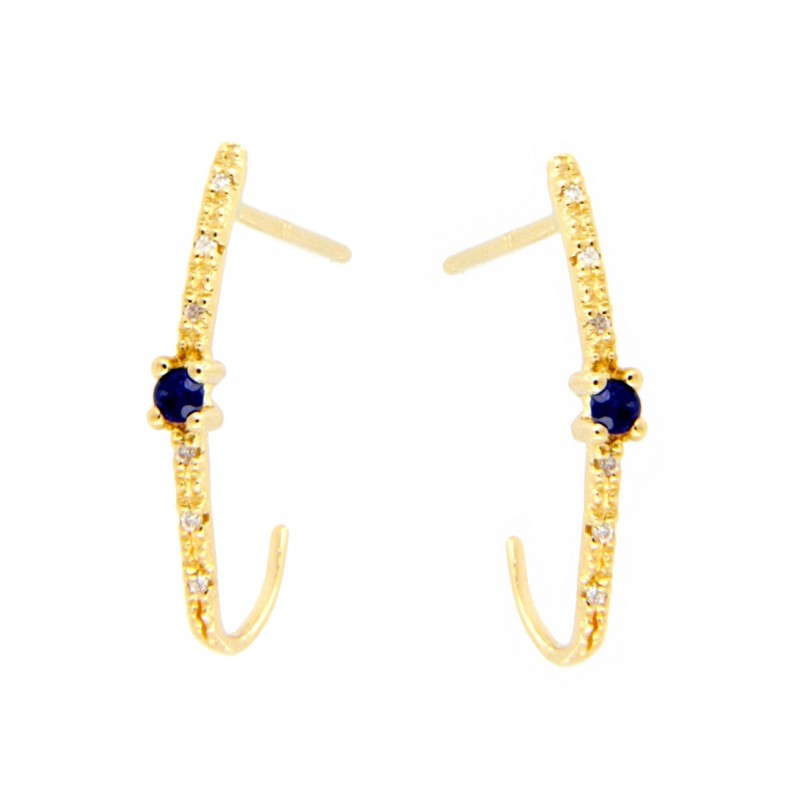 PENDIENTES ARO DIMANTES ZAFIRO