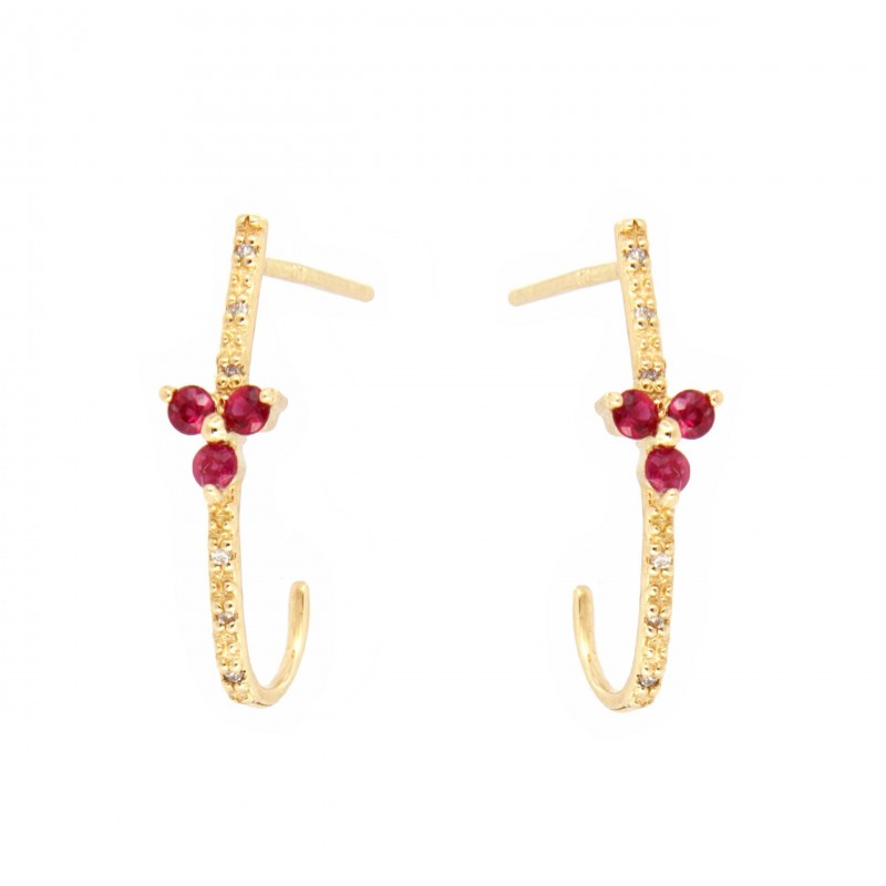 PENDIENTES DIAMANTES RUBI