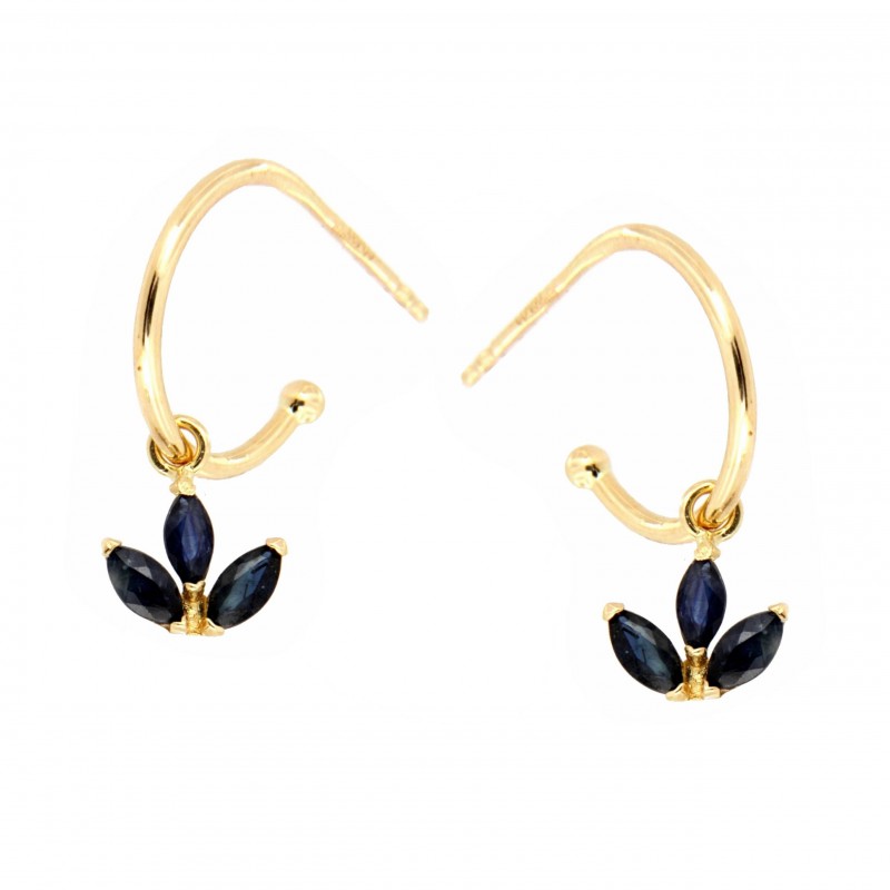 PENDIENTES ARO COLGANTE ZAFIROS