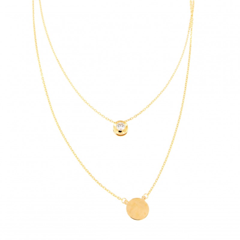 GARGANTILLA DOBLE CHATON DISCO