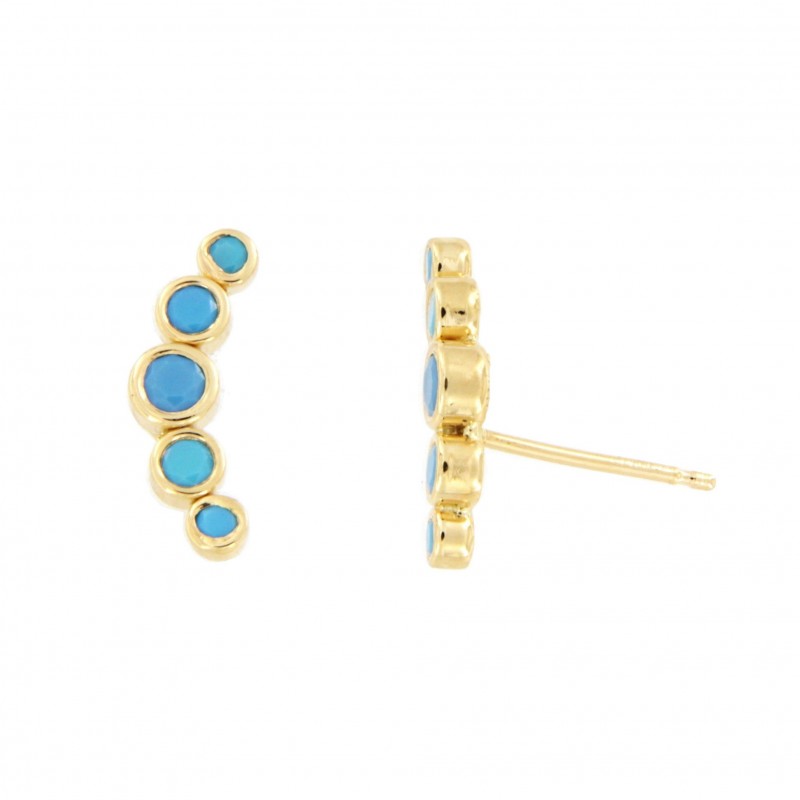 PENDIENTES TREPADOR CIRCONITA TURQUESA