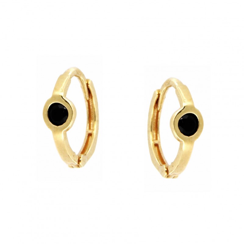 PENDIENTES ARO CIRCONITA NEGRA FUNDICION