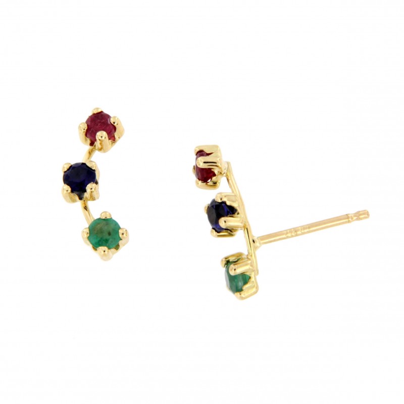 PENDIENTES ZAFIRO RUBI ESMERALDA TREPADO