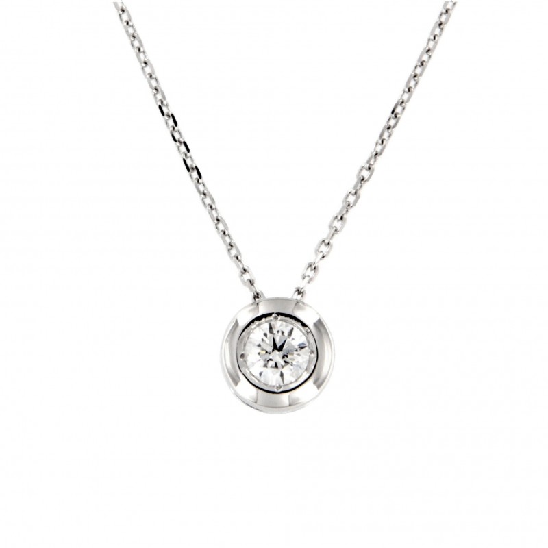 COLGANTE DIAMANTES CON CADENA ORO BLANCO