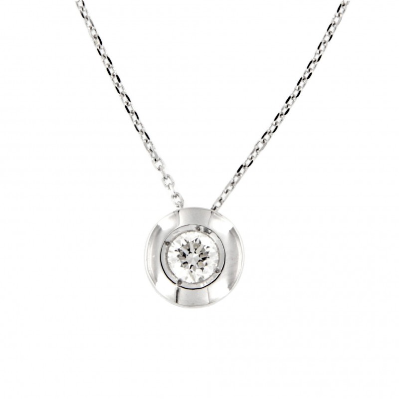 COLGANTE DIAMANTES CON CADENA ORO BLANCO