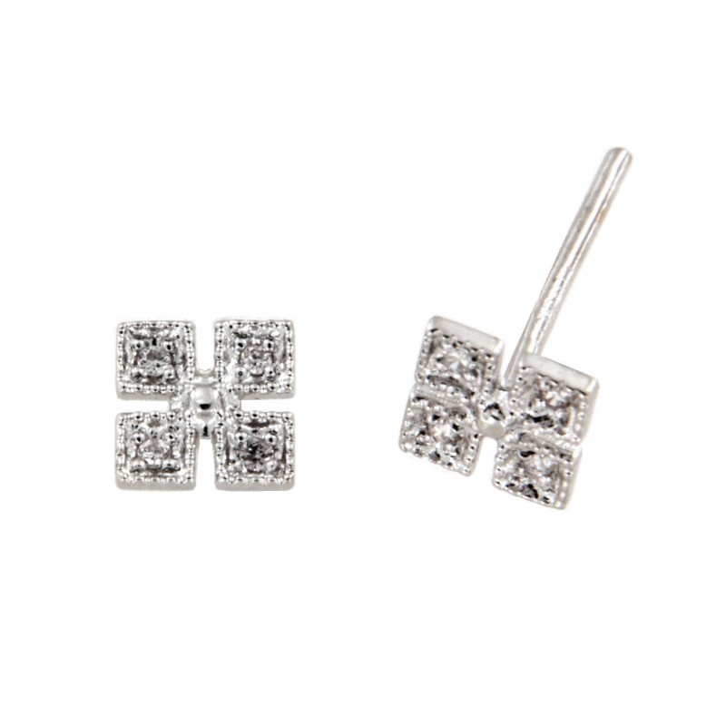 PENDIENTES DIAMANTES ORO BLANCO