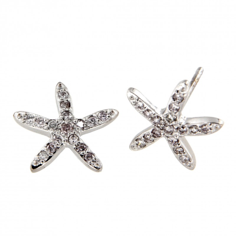 PENDIENTES DIAMANTES ESTRELLA ORO BLANCO