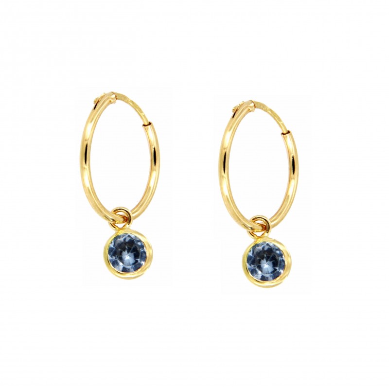 PENDIENTES ARO CIRCONITA AZUL