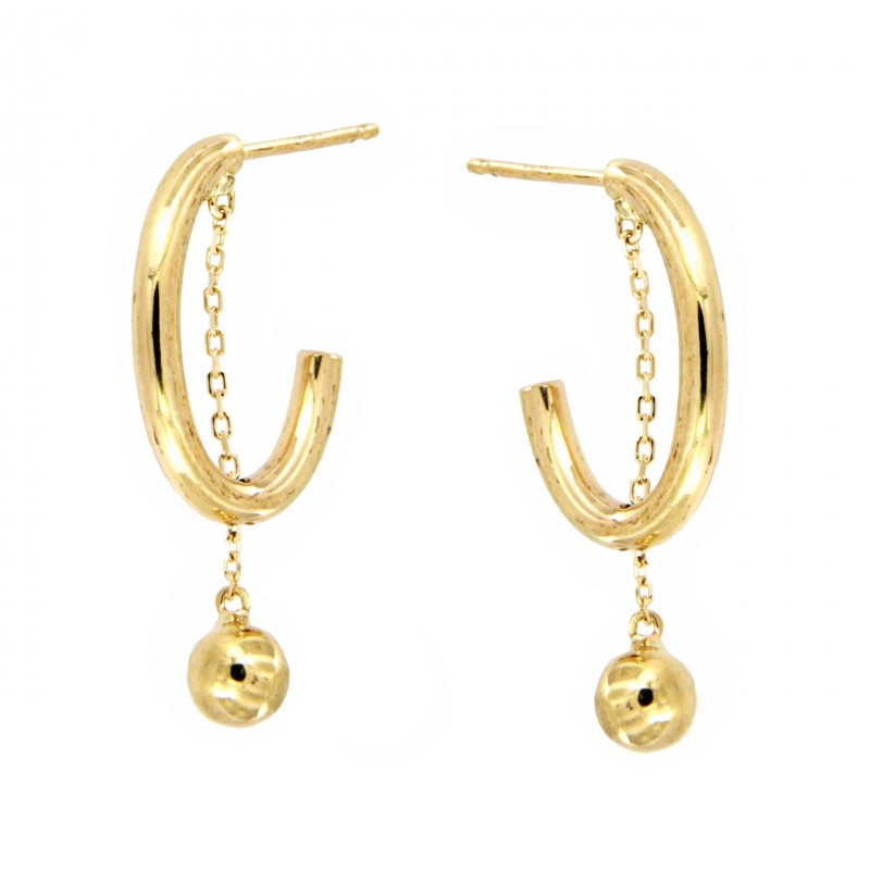 PENDIENTES ARO OVAL BOLA