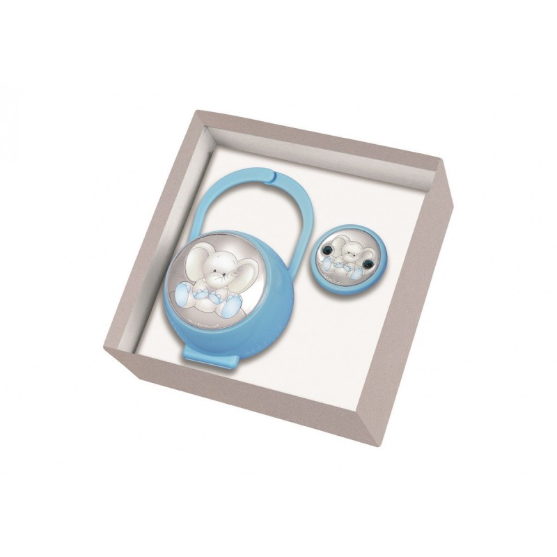 SET PINZA+P.CHUPETES ELEFANTE CELESTE