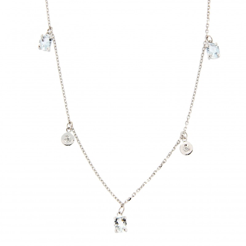 GARGANTILLA DIAMANTES AGUAMARINA O.B.