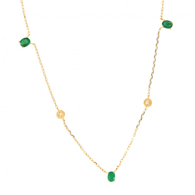 GARGANTILLA DIAMANTES ESMERALDA