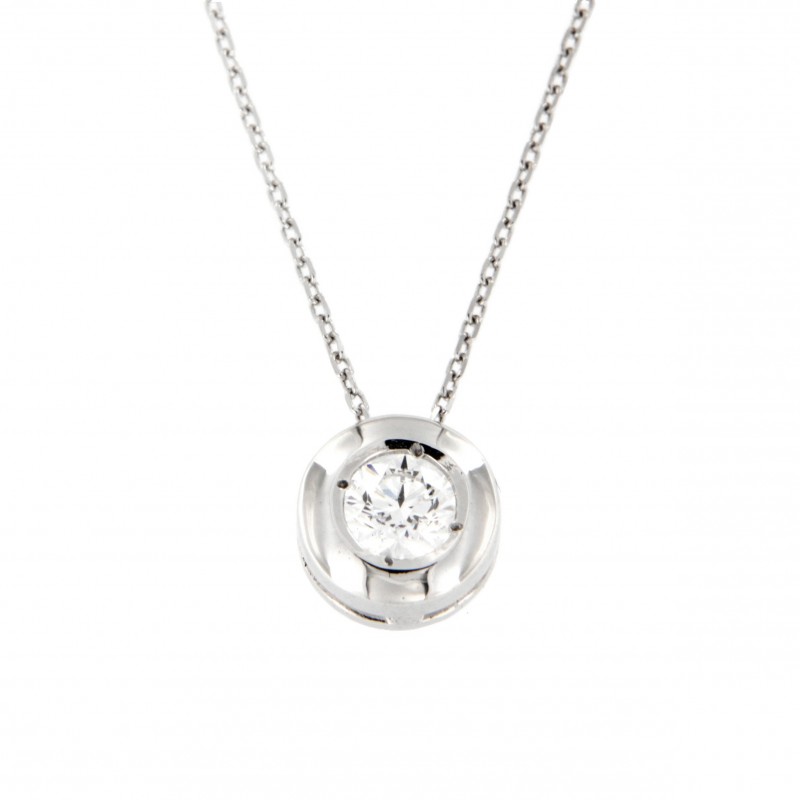 COLGANTE DIAMANTES CON CADENA ORO BLANCO