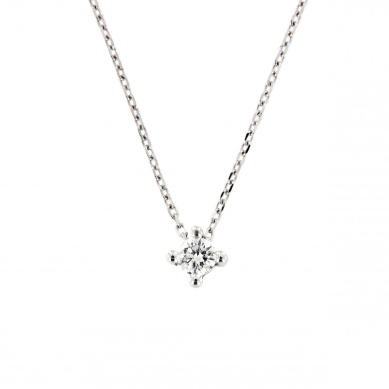 COLGANTE DIAMANTES ORO BLANCO CON CADENA