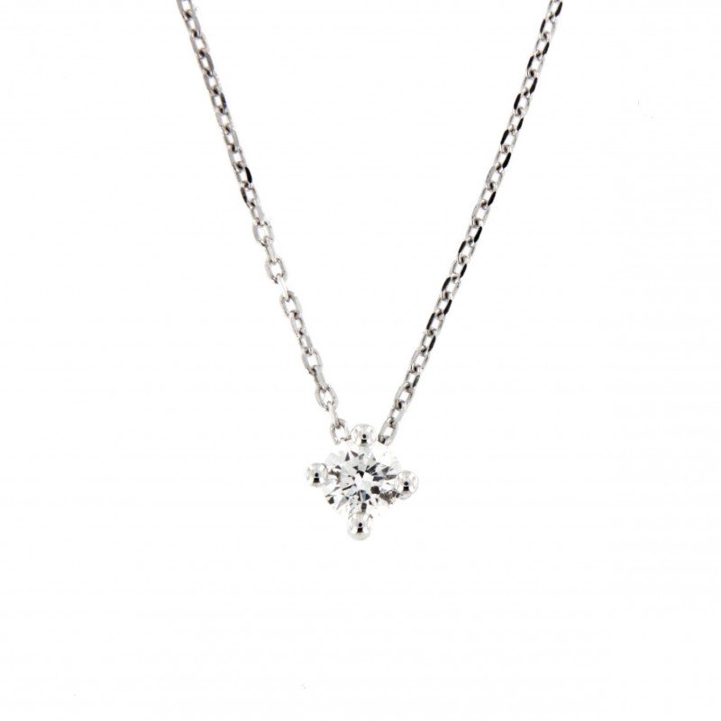 COLGANTE DIAMANTES ORO BLANCO CON CADENA