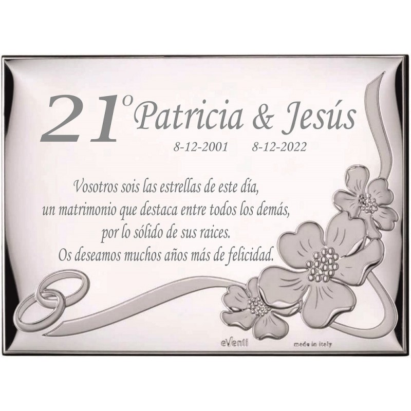 Placa conmemorativa personalizada 13x18 homenaje para bodas