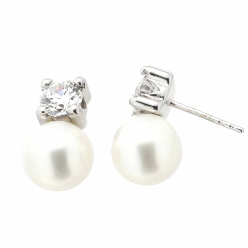 PENDIENTES PERLA ORO BLANCO