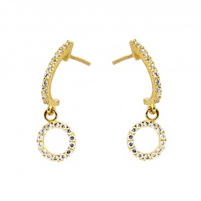 PENDIENTES AROS CON CIRCULO CIRCONITAS