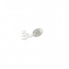 Pinza chupete oval grabar blanca plata 925