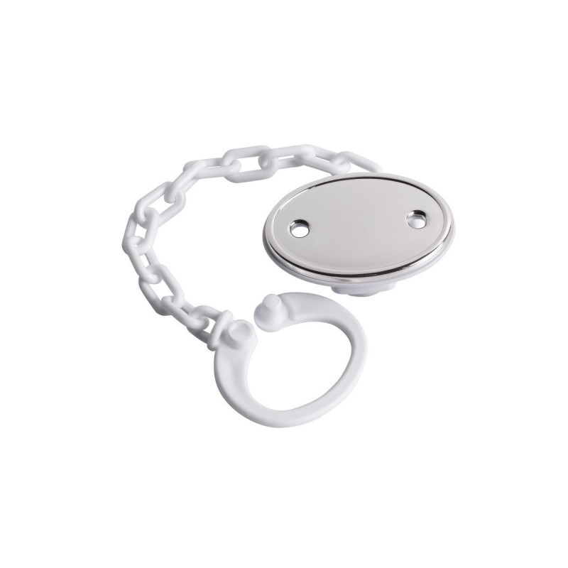 Pinza chupete blanca oval grabar plata 925