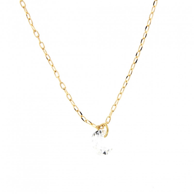 COLGANTE TOPACIO BLANCO CON CADENA