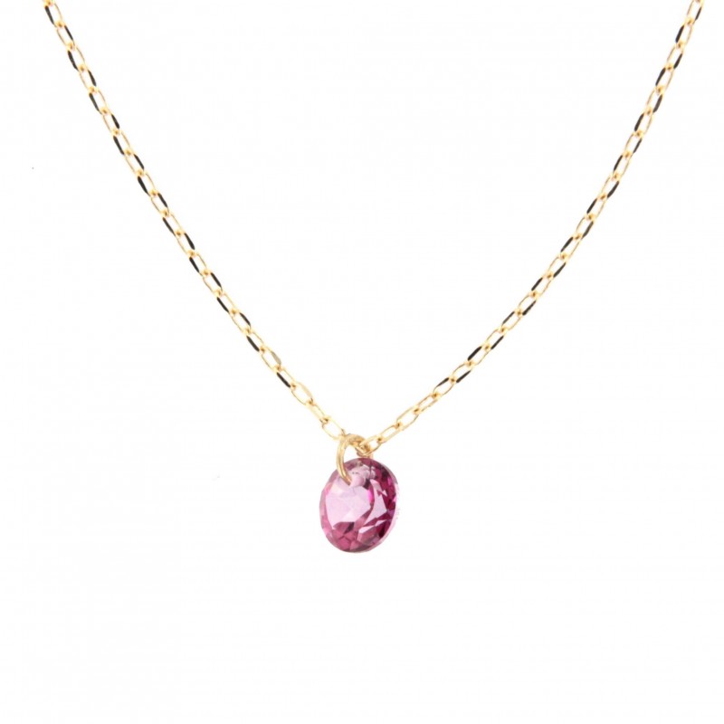 COLGANTE TOPACIO ROSA CON CADENA