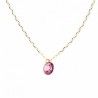 COLGANTE TOPACIO ROSA CON CADENA