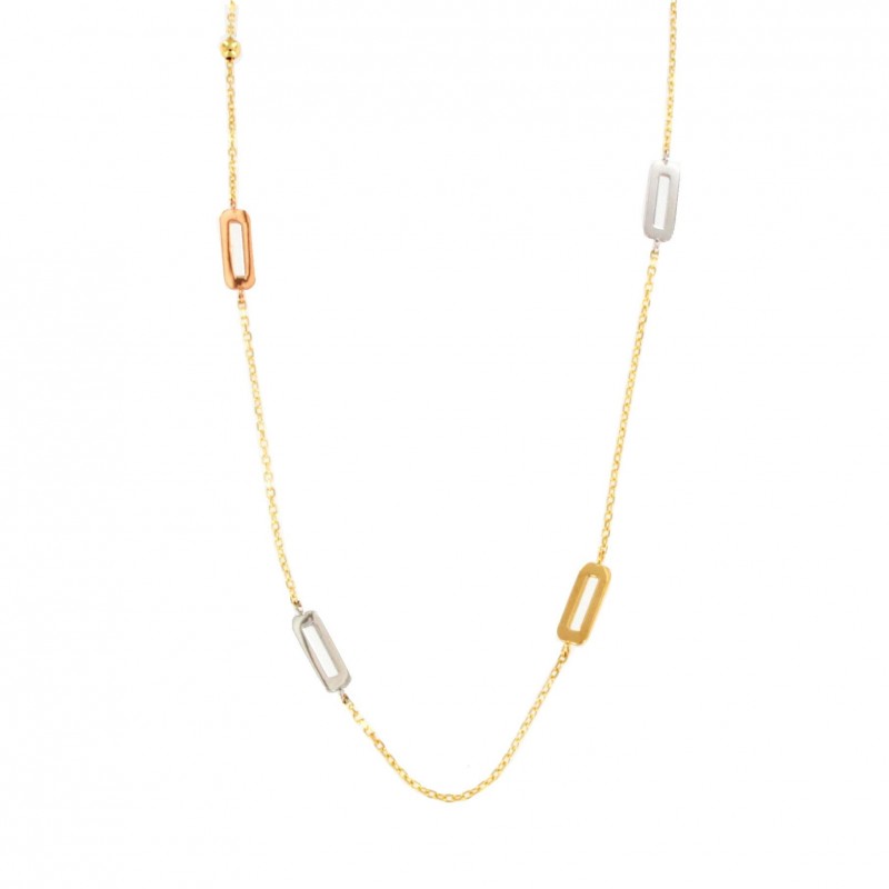 GARGANTILLA TRICOLOR ESLABONES Y BOLAS