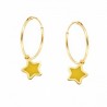 PENDIENTES ARO ESTRELLA ESMALTE AMARILLO