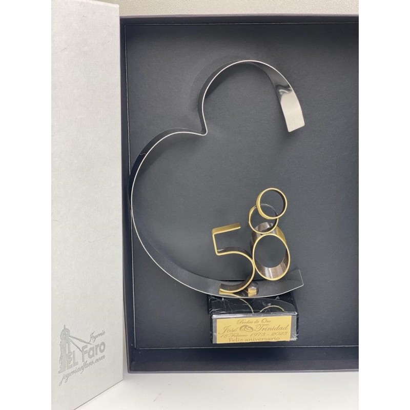 Regalo para bodas de oro Personalizado figura corazón 50 aniversario