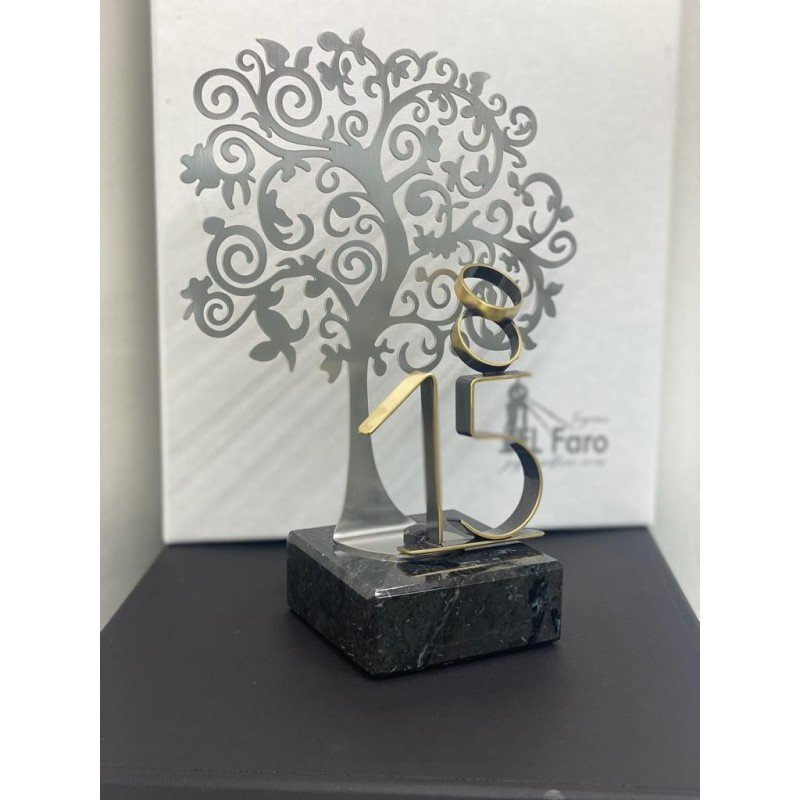 Regalo bodas cristal 15 años de casados - Trofeo personalizado