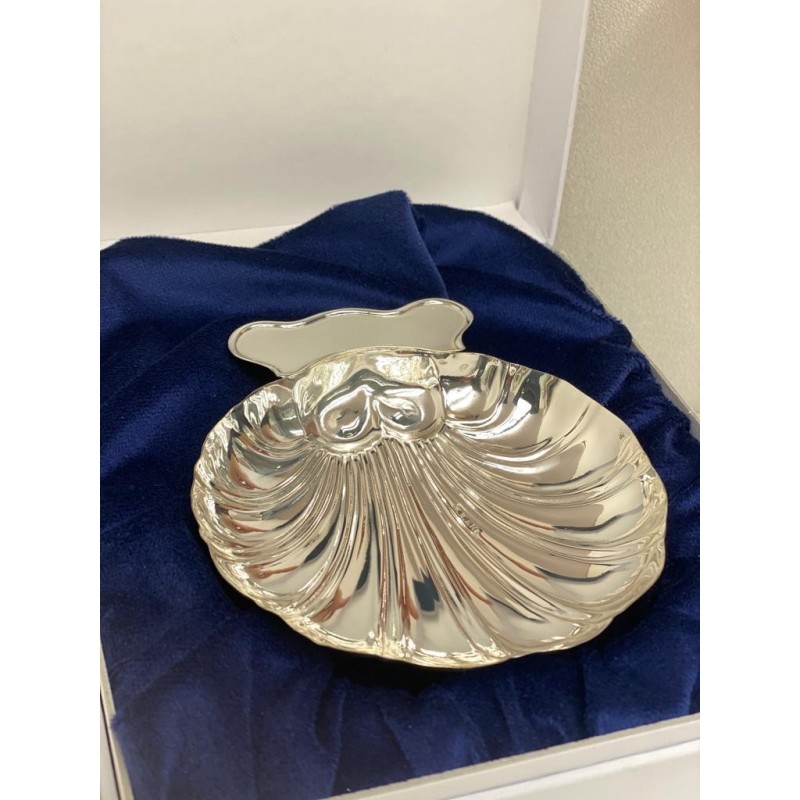 Concha bautismo Grabada alpaca plateada personalizada