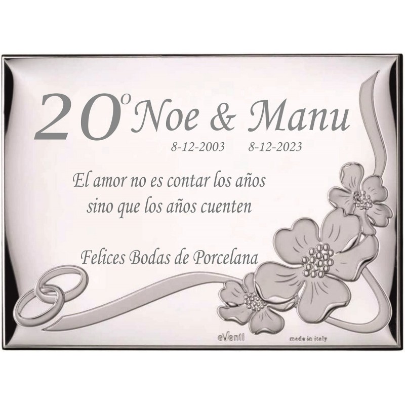 Regalo 20 Aniversario Bodas de Porcelana Personalizado
