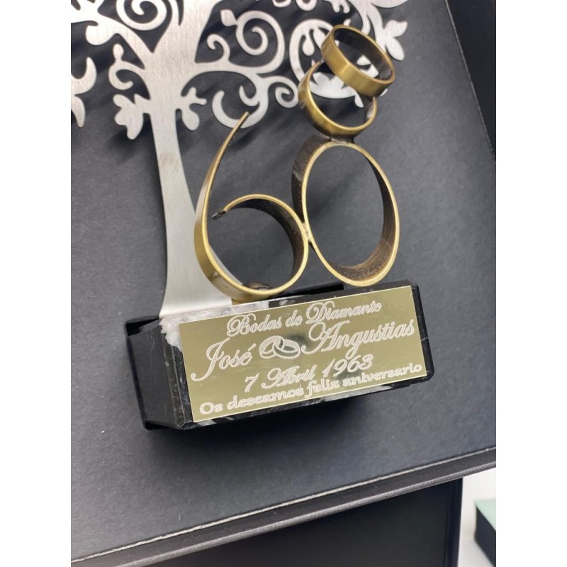Regalo 60 aniversario Bodas de Diamante Personalizado árbol de la vida