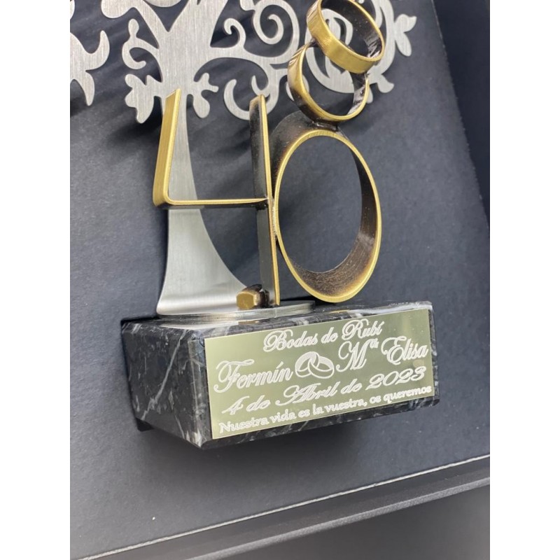 Regalo 40 aniversario Bodas de Rubí personalizado