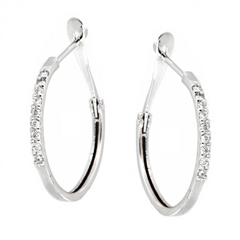 PENDIENTES ARO DIAMANTES ORO BLANCO