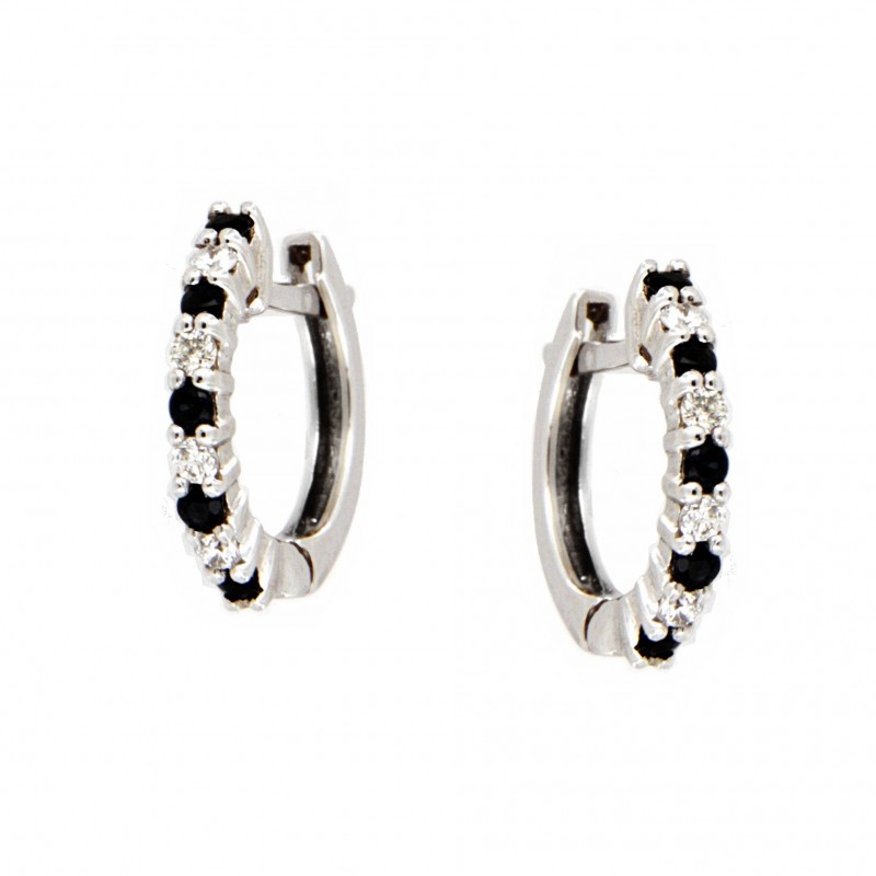 PENDIENTES ARO DIAMANTES ZAFIRO